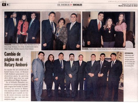 Rotary Club Amboro en el periodico El Deber