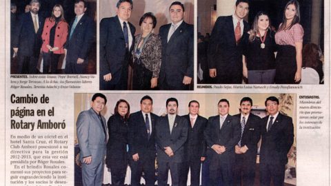 Rotary Club Amboro en el periodico El Deber